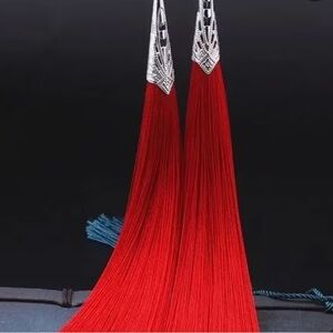 Elegant Red Tassel Earrings